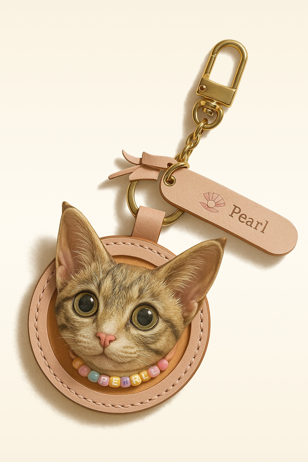 Custom Pet Portrait Leather Car Keychain