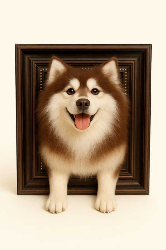 Wool Needle Felt Pet Portrait with Wooden Frame